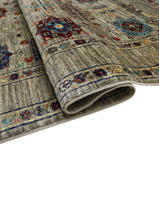 Hand-Knotted Afghan Khal Mohammadi Rug – Geometric Medallion Design (1.42 square meters)