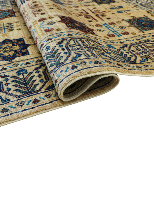 Hand-Knotted Afghan Khal Mohammadi Rug – Geometric Medallion Design (1.53 square meters)