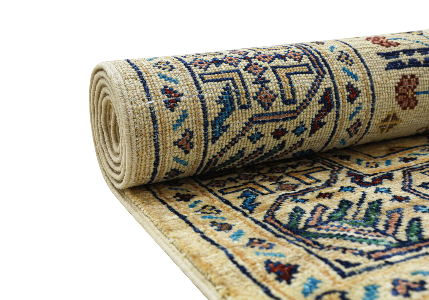 Hand-Knotted Afghan Khal Mohammadi Rug – Geometric Medallion Design (1.53 square meters)