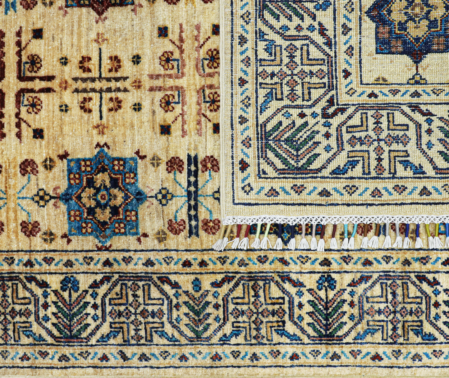 Hand-Knotted Afghan Khal Mohammadi Rug – Geometric Medallion Design (1.53 square meters)