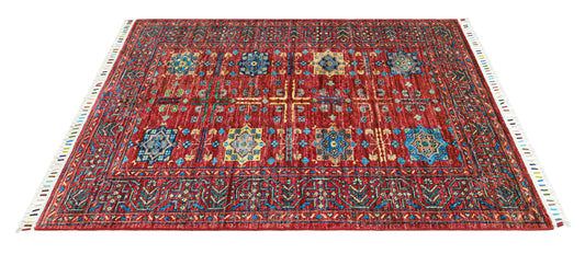 Hand-Knotted Afghan Khal Mohammadi Rug – Geometric Medallion Design (1.50 square meters)