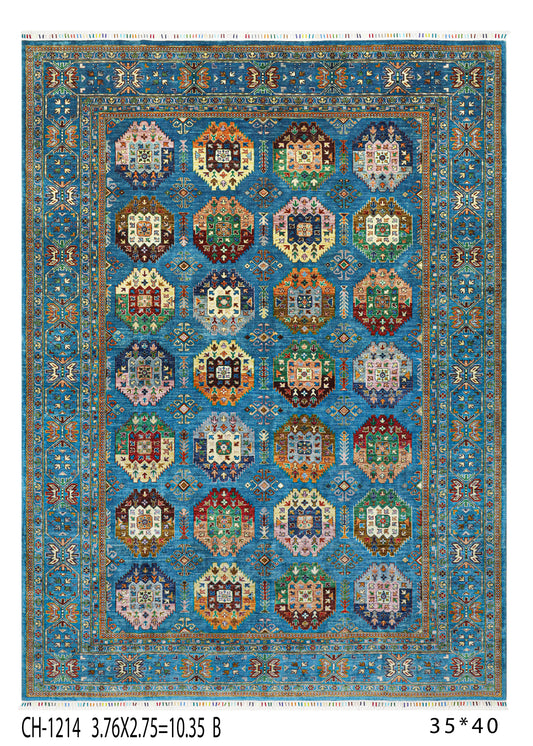 Handwoven Afghan Kazak Rug (10.34 Square Meters)