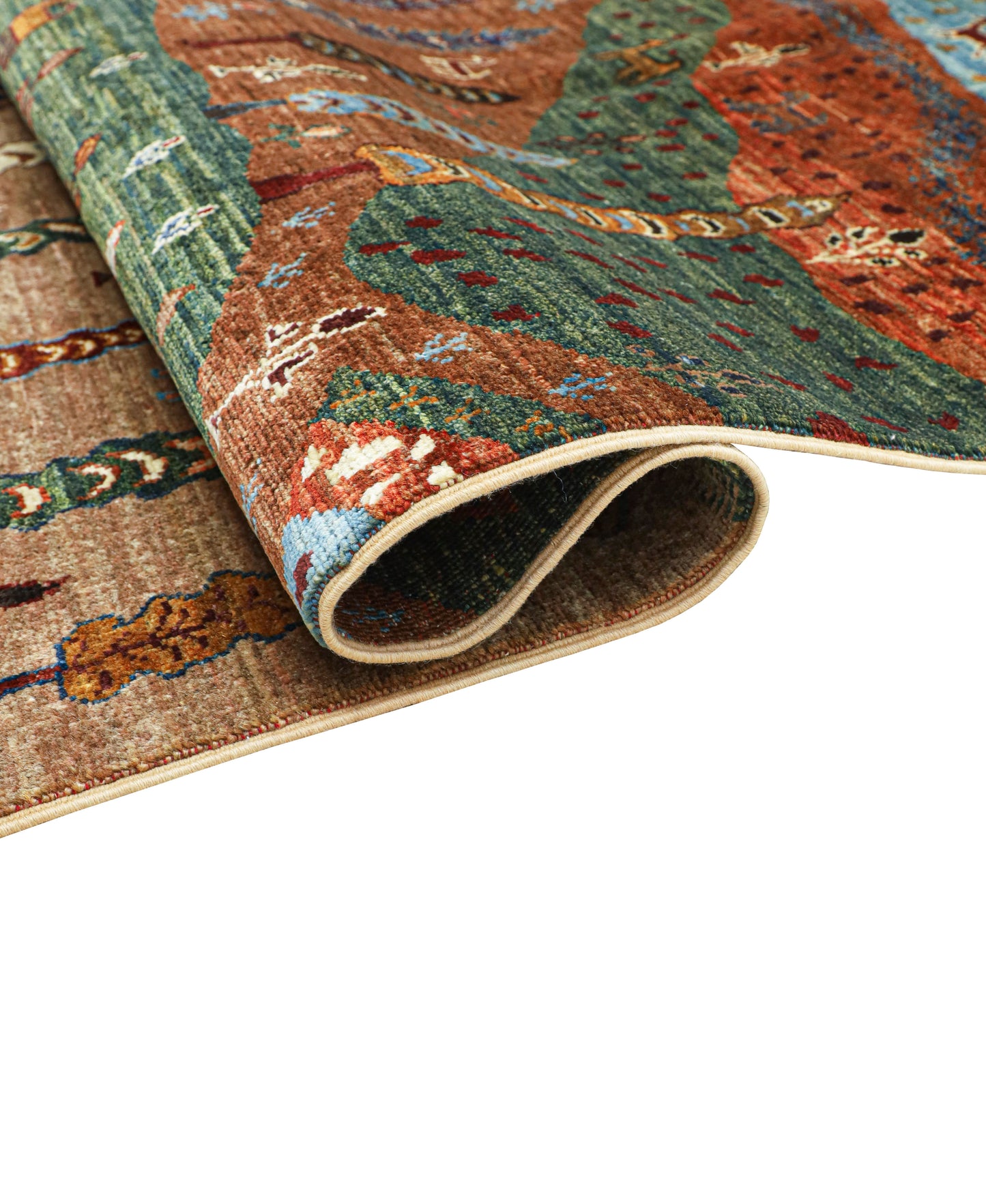 Nomadic Landscape– Handwoven Gabbeh Afghan Rug (1.50 Square Meters)
