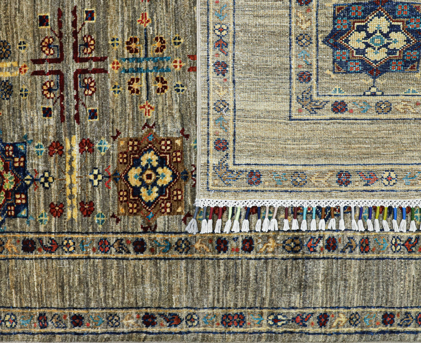 Hand-Knotted Afghan Khal Mohammadi Rug – Geometric Medallion Design (1.42 square meters)