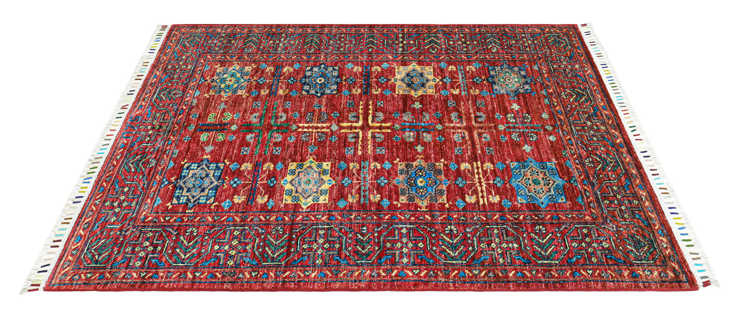 Hand-Knotted Afghan Khal Mohammadi Rug – Geometric Medallion Design (1.50 square meters)