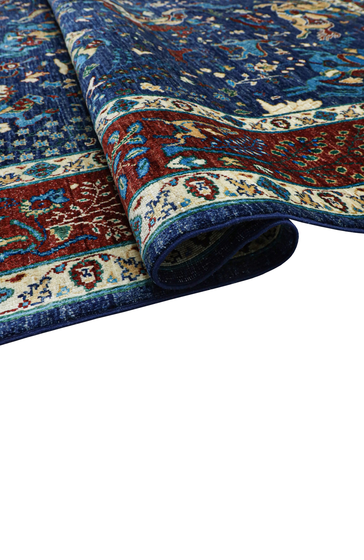 Hand-Knotted Afghan Shikargah Rug – Hunting Scene with Horsemen (9.02 square meters)